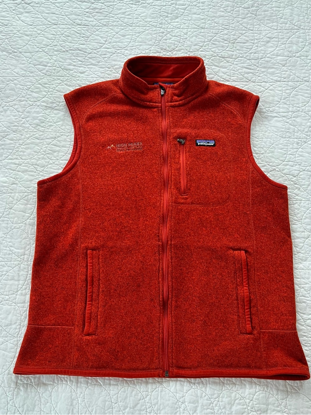 Patagonia Rust Orange Heather Full-Zip Fleece Vest Performance Prepster GQ Warm